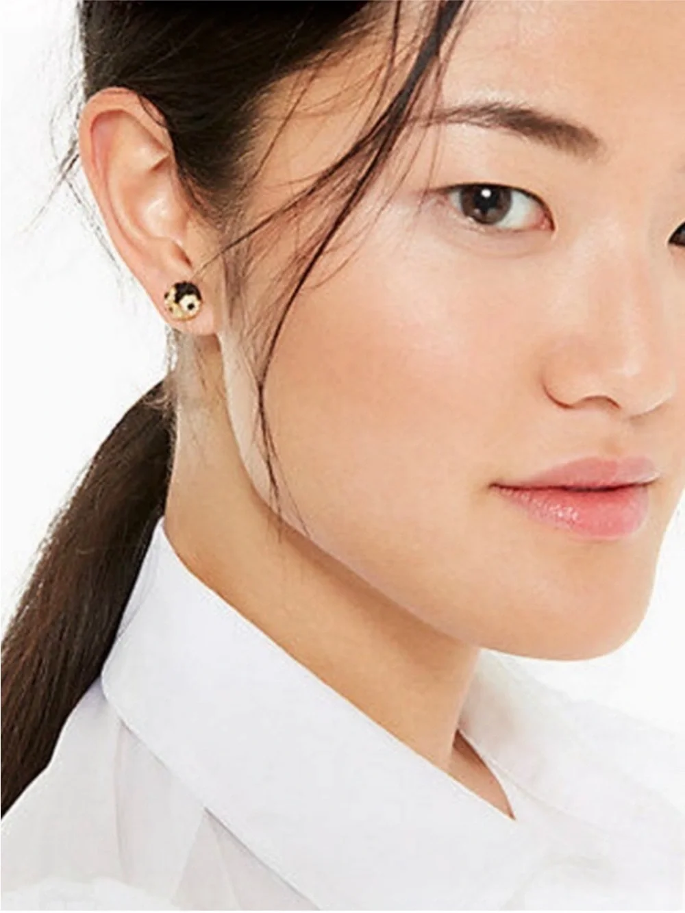 Kate Spade Dashing Beauty Penguin Stud Earrings NWT Gold Black CZ